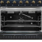 Forno FFSGS621936BLK Forno Antico 36-Inch Freestanding Gas Range, Black, Antique Brass Design, 6 Burners, Convection Oven, Energy Efficient