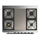 Ilve UM36FNR3RAB Ilve Um36Fnr3Rab Majestic Iii 36 Inch Dual Fuel Range With 6 Black Brass Burners And Griddle, Dual Function Burner Up To 25,000 Btu (Triple Glass Door, Ral, Burnished, Natural Gas)