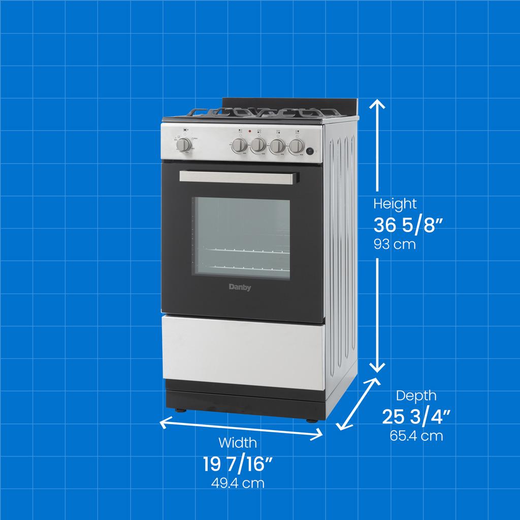 Danby DR20V1BSSGLP Danby 20 Wide Gas Range In Stainless Steel