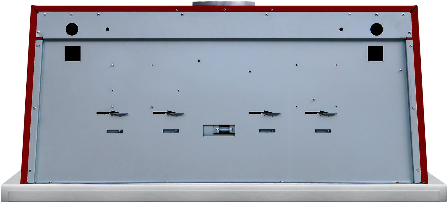 Ilve UAM90BU Majestic 36 Inch Burgundy Wall Mount Range Hood