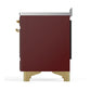 Ilve UMIB48QNR3BUG Ilve Umib48Qnr3Bug Majestic Iii 48 Inch Induction Range With 6 Elements, 5.02 Cu. Ft. Total Oven Capacity (Solid Door, Burgundy, Brass)