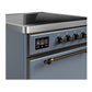 Ilve UMIB30QNR3BGB Ilve Umib30Qnr3Bgb Majestic Iii 30 Inch Induction Range With 4 Elements, 4 Cu. Ft. Oven Capacity (Solid Door, Blue Grey, Burnished)