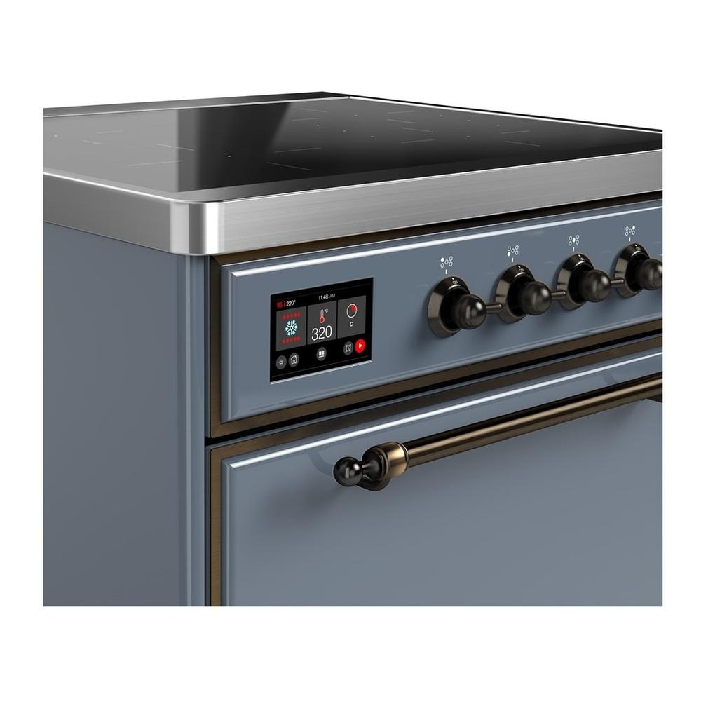 Ilve UMIB30QNR3BGB Ilve Umib30Qnr3Bgb Majestic Iii 30 Inch Induction Range With 4 Elements, 4 Cu. Ft. Oven Capacity (Solid Door, Blue Grey, Burnished)