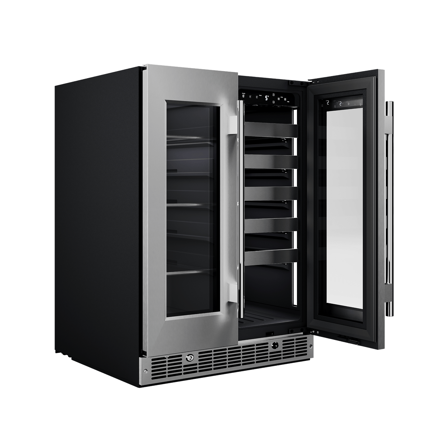 Element Appliance EFB24DES Cellara By Element 24 In., 27 Bottle And 45 Can Dual Zone French Door Wine And Beverage Cooler - Efb24Des