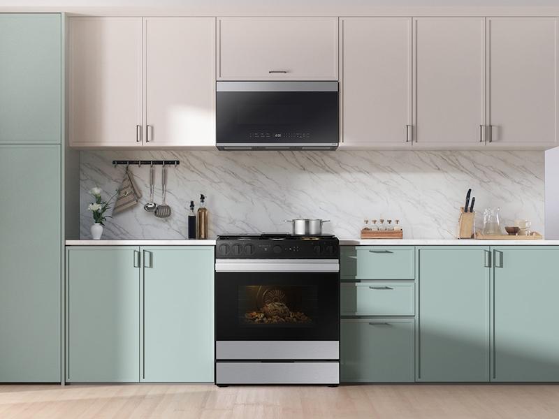 Samsung NSG6DG8500SR Bespoke 6.0 Cu. Ft. Smart Slide-In Gas Range With Air Sous Vide & Air Fry In Stainless Steel