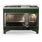 Ilve UM48FNR3EGB Ilve Um48Fnr3Egb Majestic Iii 48 Inch Dual Fuel Range With 8 Burners And Griddle, Dual Function Burner Up To 25,000 Btu (Natural Gas, Triple Glass Door, Emerald Green, Burnished)