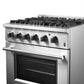 Forno FFSGS619730 Forno Marco 30-Inch Dual Fuel Range, Stainless Steel, 4 Burners, 37,000 Btu, True Convection Oven, Energy Efficient