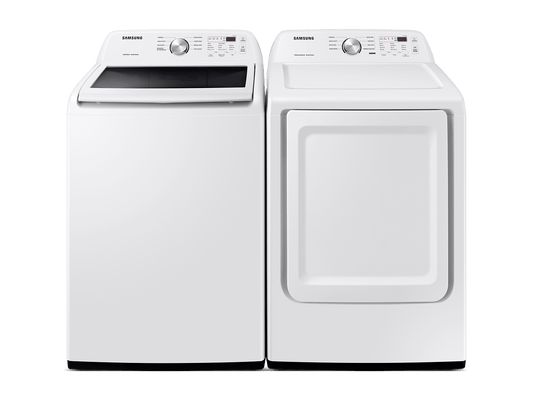 Samsung F1603923099314 Top Load Washer & Dryer Set With Vibration Reduction Technology+ And Sensor Dry In White