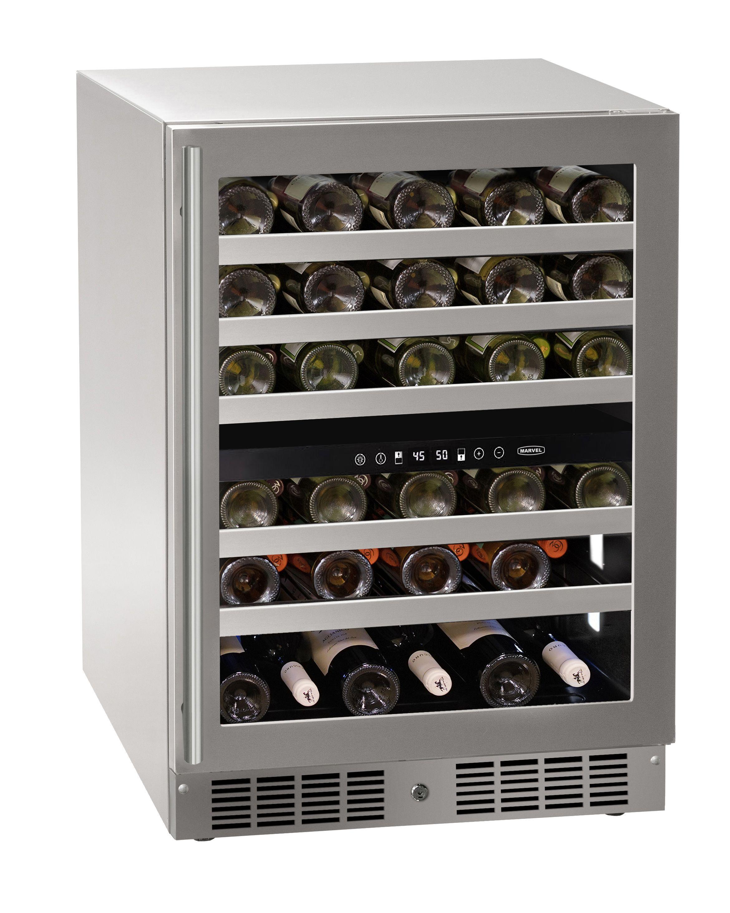 Marvel MRWD224SG31A 24 Inch Dual-Zone Wine Refrigerator With Door Style - Stainless Steel Frame Glass
