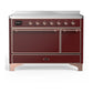 Ilve UMIB48QNR3BUP Ilve Umib48Qnr3Bup Majestic Iii 48 Inch Induction Range With 6 Elements, 5.02 Cu. Ft. Total Oven Capacity (Solid Door, Burgundy, Copper)