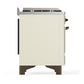 Ilve UM36FNR3AWB Ilve Um36Fnr3Awb Majestic Iii 36 Inch Dual Fuel Range With 6 Black Brass Burners And Griddle, Dual Function Burner Up To 25,000 Btu (Triple Glass Door, Antique White, Burnished, Natural Gas)