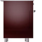 Ilve UPI366NMPBUC Nostalgie Ii 36 Inch Electric Freestanding Range In Burgundy With Chrome Trim