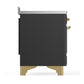 Ilve UMIB48QNR3MGG Ilve Umib48Qnr3Mgg Majestic Iii 48 Inch Induction Range With 6 Elements, 5.02 Cu. Ft. Total Oven Capacity (Solid Door, Graphite Matte, Brass)