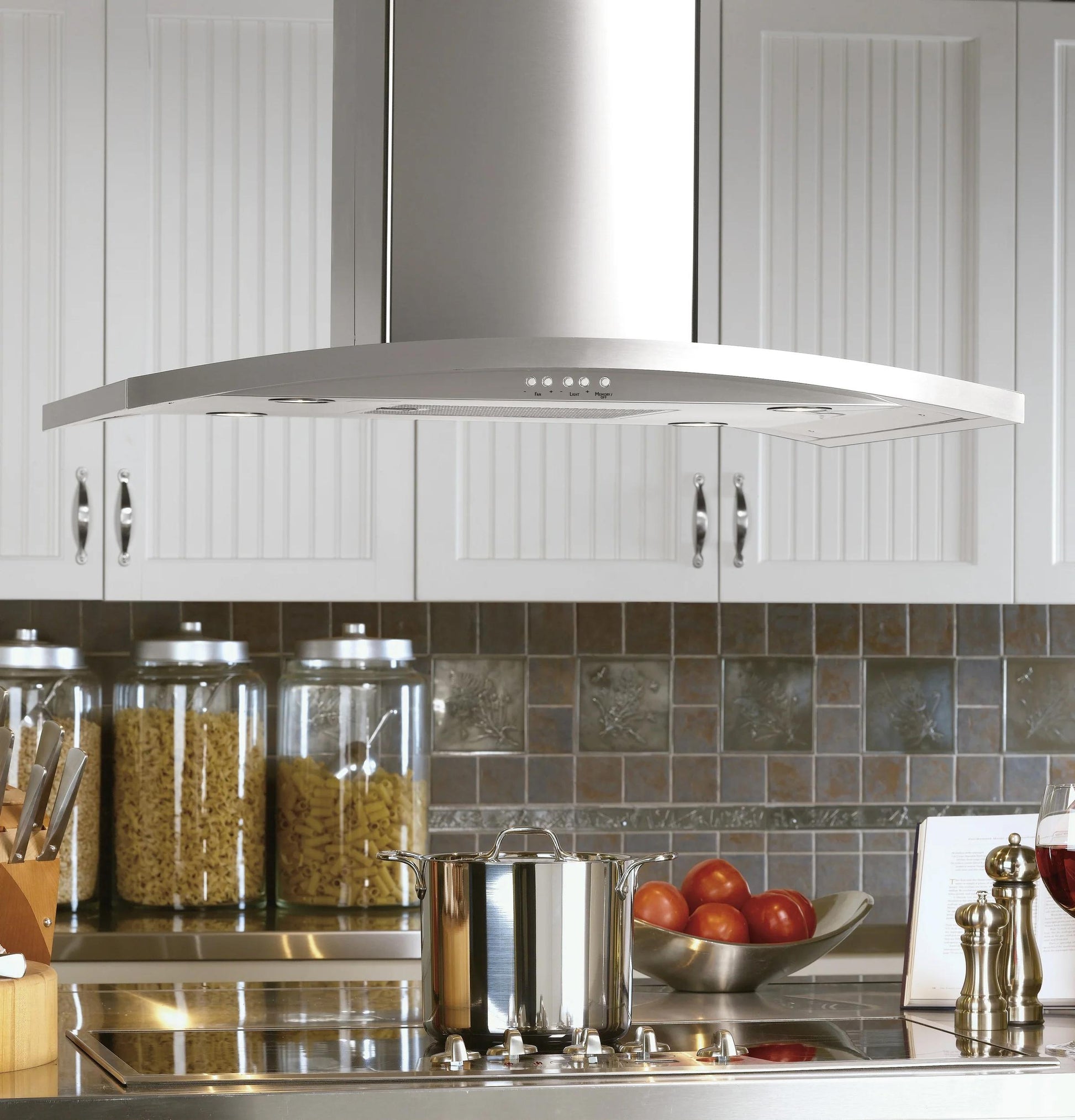 Haier UVI7361SWSS 36" Island-Mount Chimney Hood