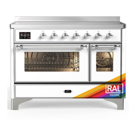 Ilve UMIB48NR3RAC Ilve Umib48Nr3Rac Majestic Iii 48 Inch Induction Range With 6 Elements, 5.02 Cu. Ft. Total Oven Capacity (Triple Glass Door, Ral, Chrome)