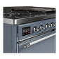 Ilve UM48FQNR3BGCLP Ilve Um48Fqnr3Bgclp Majestic Iii 48 Inch Dual Fuel Range With 8 Burners And Griddle, Dual Function Burner Up To 25,000 Btu (Liquid Propane, Solid Door, Blue Grey, Chrome)