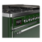 Ilve UM48FQNR3EGCLP Ilve Um48Fqnr3Egclp Majestic Iii 48 Inch Dual Fuel Range With 8 Burners And Griddle, Dual Function Burner Up To 25,000 Btu (Liquid Propane, Solid Door, Emerald Green, Chrome)