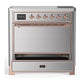 Ilve UMIB36QNR3SSP Ilve Umib36Qnr3Ssp Majestic Iii 36 Inch Induction Range With 6 Elements, 3.5 Cu. Ft. Total Oven Capacity (Solid Door, Stainless Steel, Copper)
