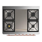 Ilve UM36FQNR3BKP Ilve Um36Fqnr3Bkp Majestic Iii 36 Inch Dual Fuel Range With 6 Black Brass Burners And Griddle, Dual Function Burner Up To 25,000 Btu (Solid Door, Glossy Black, Copper, Natural Gas)