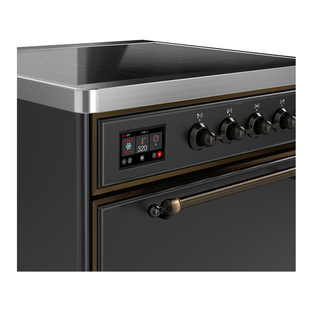 Ilve UMIB30QNR3MGB Ilve Umib30Qnr3Mgb Majestic Iii 30 Inch Induction Range With 4 Elements, 4 Cu. Ft. Oven Capacity (Solid Door, Graphite Matte, Burnished)