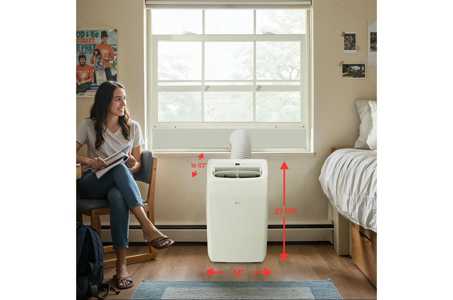 Lg LP0825WSSM 8,350 Btu (Sacc) / 12,000 Btu (Ashrae) Portable Air Conditioner, 350 Sq. Ft