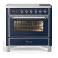 Ilve UMIB36NR3MBC Ilve Umib36Nr3Mbc Majestic Iii 36 Inch Induction Range With 6 Elements, 3.5 Cu. Ft. Total Oven Capacity (Triple Glass Door, Midnight Blue, Chrome)
