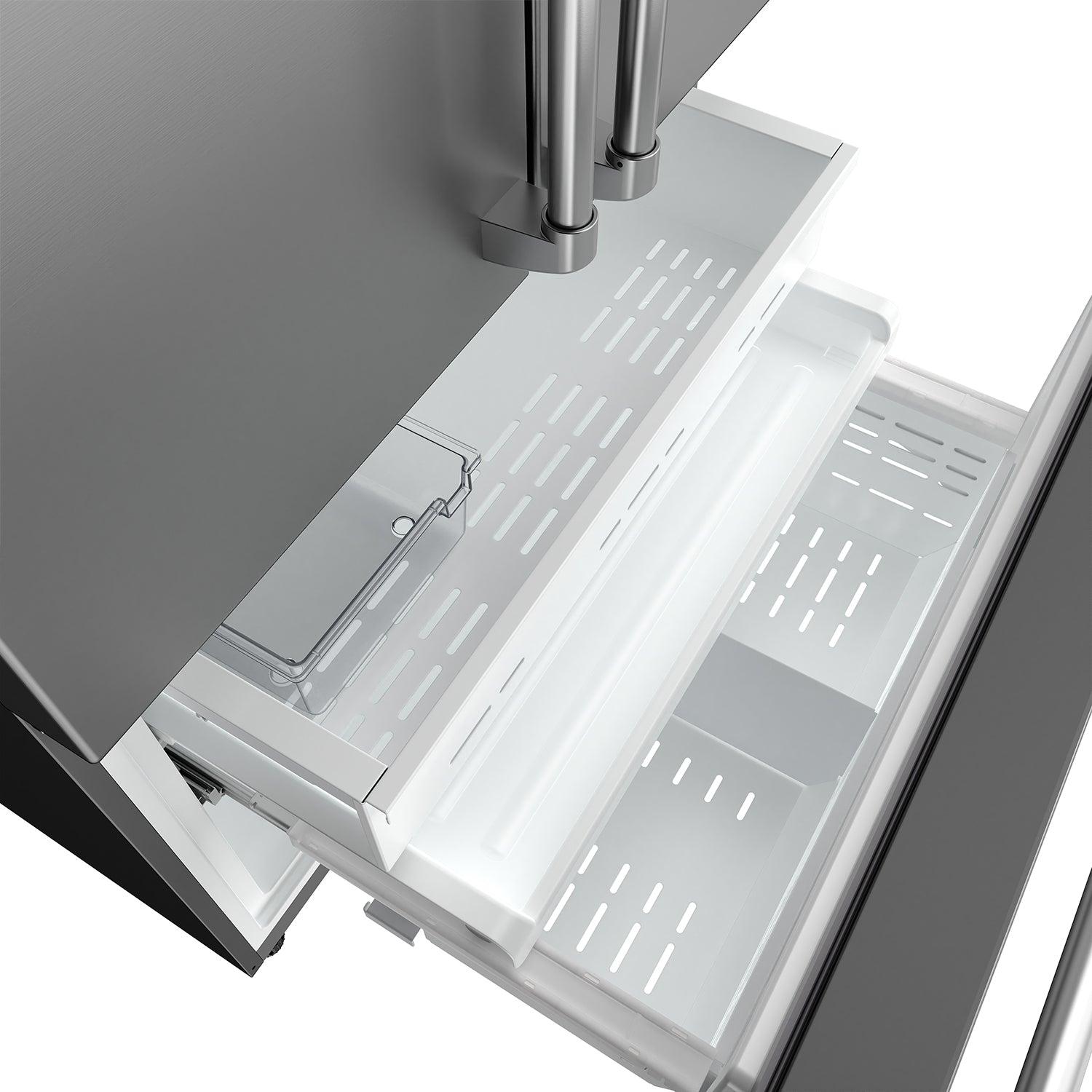 Thor Kitchen TRF3603FD 36 Inch Counter Depth Freestanding French Door Refrigerator With Internal Water And Ice