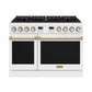 Thor Kitchen ARG48WLPBRZ 48 Inch Contemporary Professional Liquid Propane Range In White/Bronze