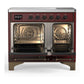 Ilve UMDIB40NR3BUB Ilve Umdib40Nr3Bub Majestic Iii 40 Inch Induction Range With 6 Elements, 3.82 Cu. Ft. Total Oven Capacity (Triple Glass Door, Burgundy, Burnished)