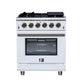 Forno FFSGS623930WHT Forno Massimo 30-Inch White Freestanding Gas Range, 5 Burners, True Convection Oven