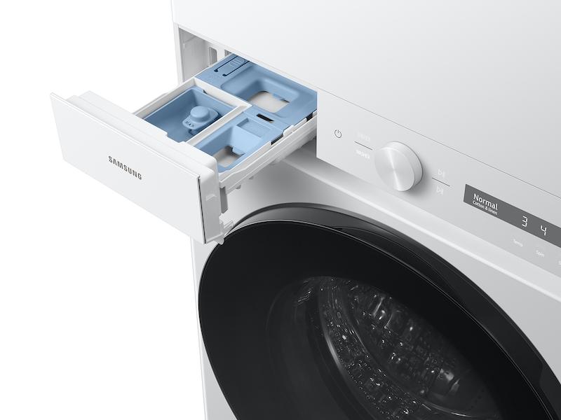 Samsung WH46DBH100GW Bespoke 4.6 Cu. Ft. Ai Laundry Hub™ Large Capacity Single Unit Washer With Steam Wash And 7.6 Cu. Ft. Gas Dryer In White