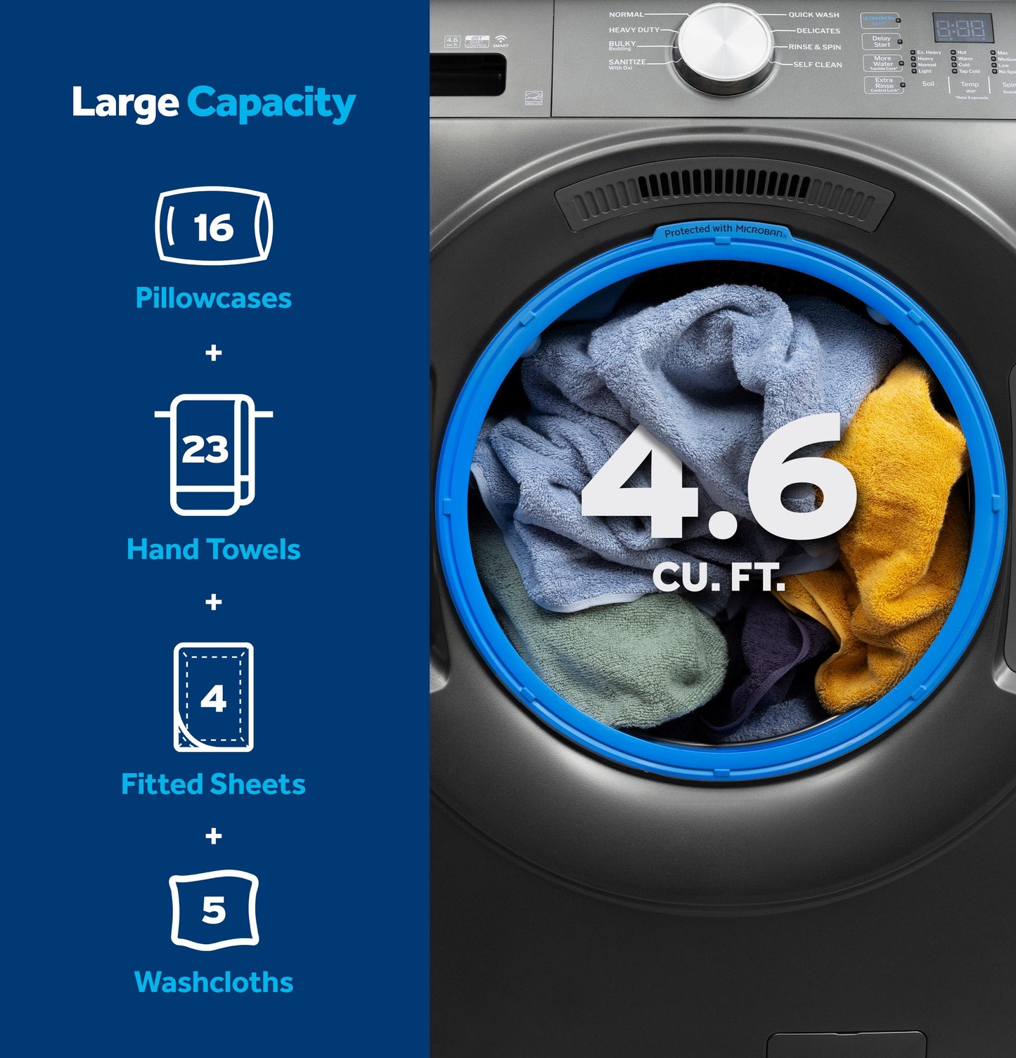 Ge Appliances GFW350SPYDS Ge® Energy Star® 4.6 Cu. Ft. Capacity Smart Front Load Washer With Ultrafresh Vent System With Odorblock™