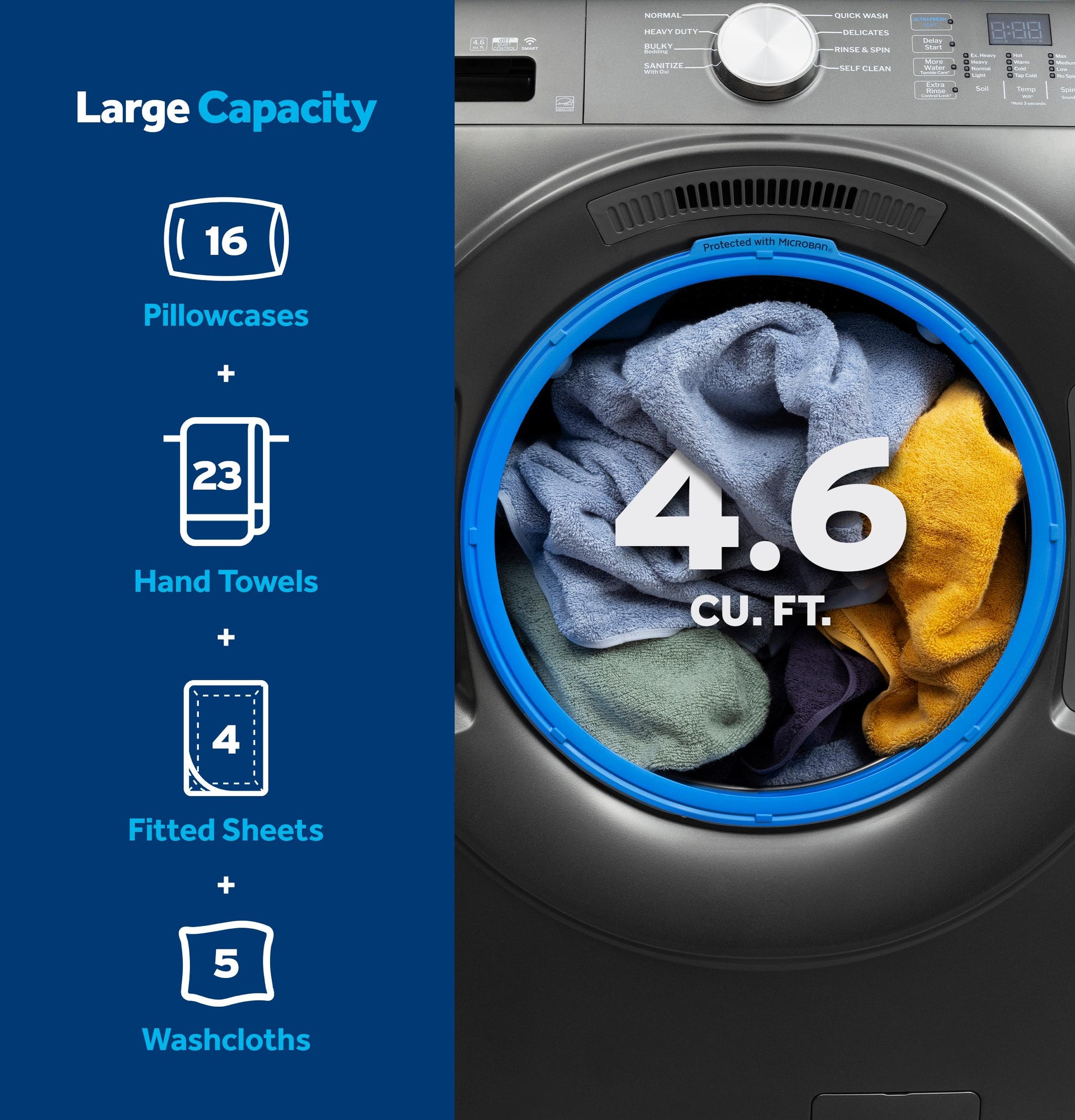 Ge Appliances GFW350SPYDS Ge® Energy Star® 4.6 Cu. Ft. Capacity Smart Front Load Washer With Ultrafresh Vent System With Odorblock™
