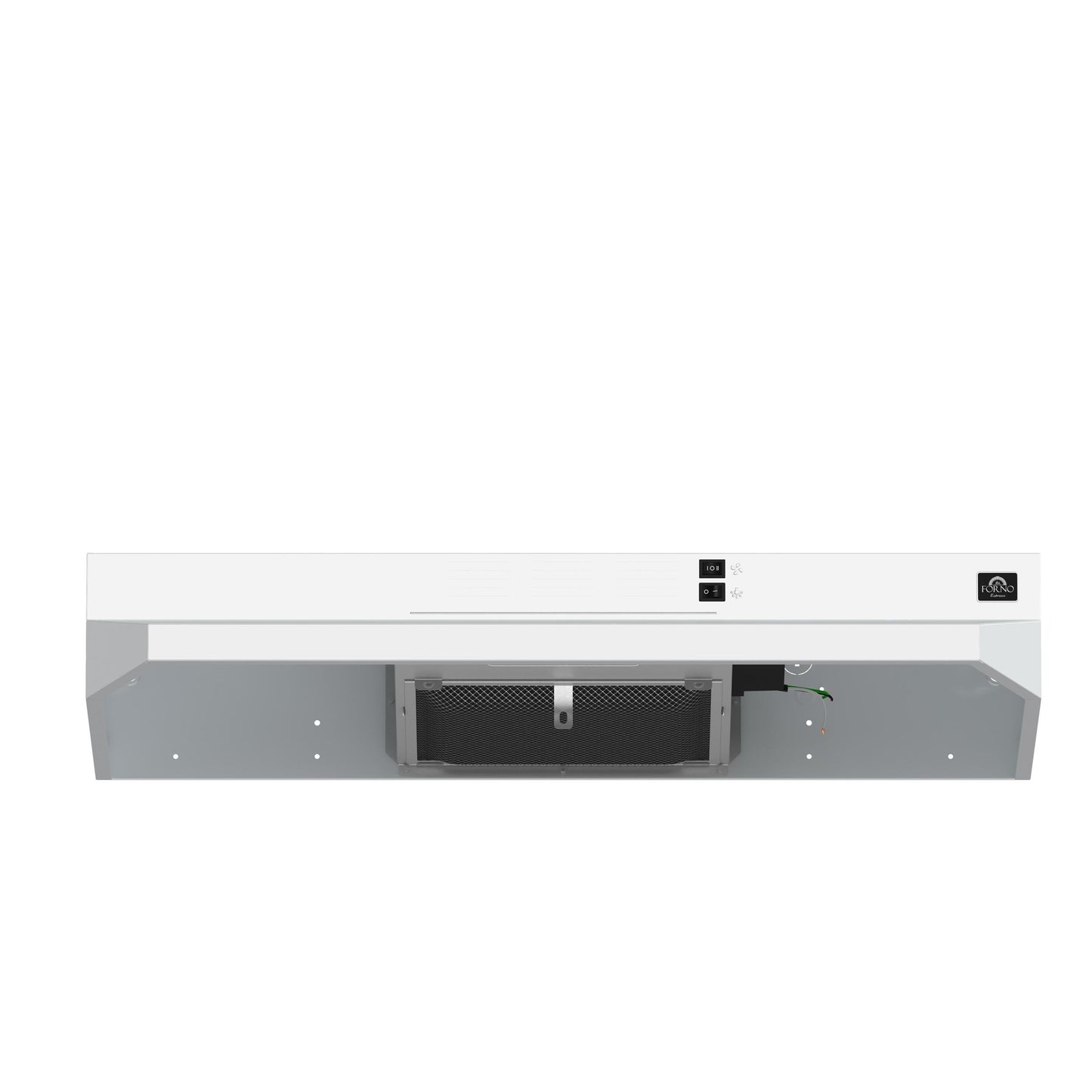 Forno FRHUC520030WHT Forno Cappa 30-Inch Under Cabinet Range Hood, White, 200 Cfm, Convertible, Led Lighting