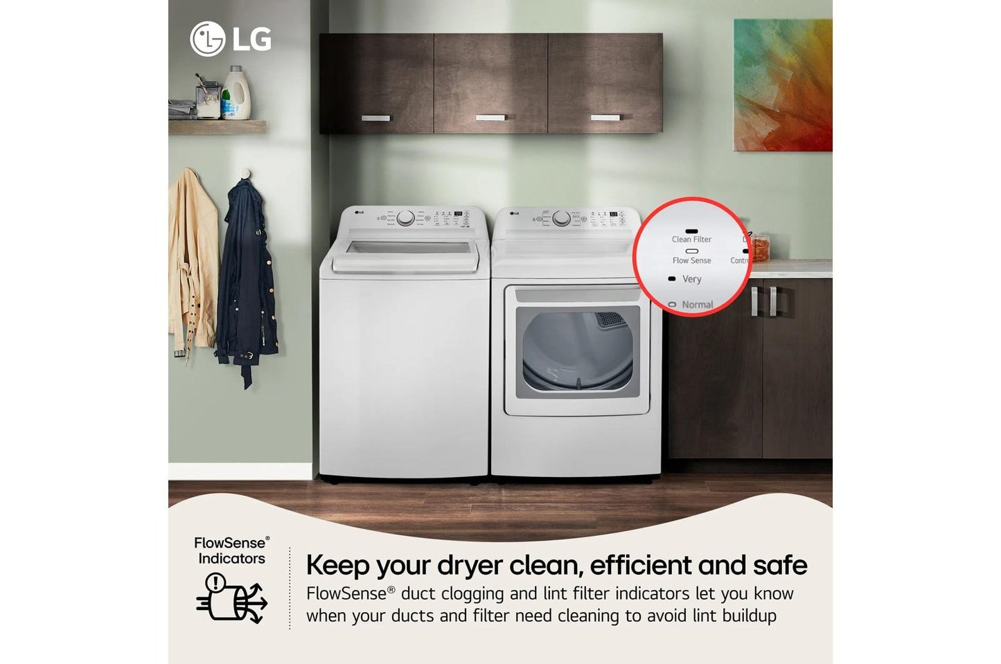 Lg DLE7010W 7.3 Cu. Ft. Ultra Large Capacity Electric Dryer With Sensor Dry Technology