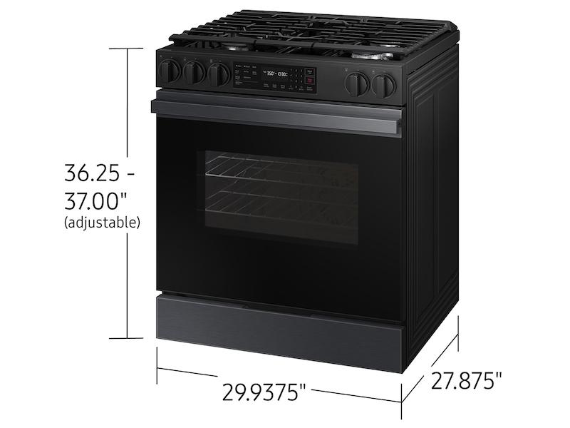Samsung NSG6DG8100MT Bespoke 6.0 Cu. Ft. Smart Slide-In Gas Range With Precision Knobs In Matte Black Steel