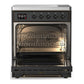 Ilve UMIB30NR3MGB Ilve Umib30Nr3Mgb Majestic Iii 30 Inch Induction Range With 4 Elements, 4 Cu. Ft. Oven Capacity (Triple Glass Door, Graphite Matte, Burnished)
