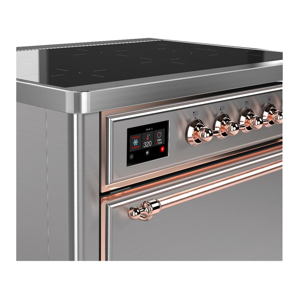 Ilve UMIB36QNR3SSP Ilve Umib36Qnr3Ssp Majestic Iii 36 Inch Induction Range With 6 Elements, 3.5 Cu. Ft. Total Oven Capacity (Solid Door, Stainless Steel, Copper)