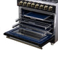 Forno FFSGS612536BLK Forno Massimo 36 Inch Freestanding Dual Fuel Range In Black With Antique Brass Accessories, 6 Burners, 5.36 Cu. Ft. Convection Oven