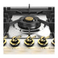 Ilve UHCPT95FNSSGLP Ilve Uhcpt95Fnssglp Nostalgie Ii 36 Inch Built-In Gas Cooktop With Total Black Brass Burners, In Stainless Steel (5 Sealed Burners + Griddle, Liquid Propane, Brass)
