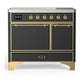 Ilve UMDIB40QNR3MGG Ilve Umdib40Qnr3Mgg Majestic Iii 40 Inch Induction Range With 6 Elements, 3.82 Cu. Ft. Total Oven Capacity (Solid Door, Graphite Matte, Brass)