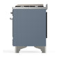 Ilve UM60FQNR3BGC Ilve Um60Fqnr3Bgc Majestic Iii 60 Inch Dual Fuel Range With 9 Burners And Griddle, Dual Function Burner Up To 25,000 Btu (Natural Gas, Solid Door, Blue Grey, Chrome)