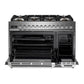 Verona VUFSGE486DSS Verona Vufsge486Dss 48 Inch Ultima Collection Dual Fuel Range With 6 Brass Sealed Burners, 5.8 Cu. Ft. Oven Capacity, Digital Clock In Stainless Steel