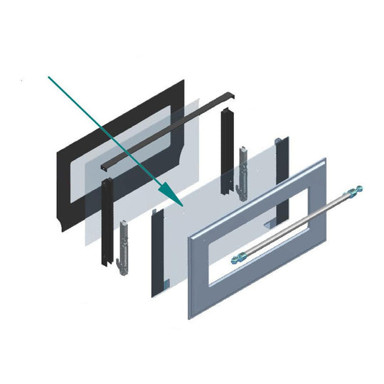 Ilve EG9860003000000 Ilve Parts Eg9860003000000 Door Glass For Uov 80 E3 Ovens