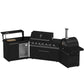 Forno FODKT2551BLK Forno All Aperto 87,600 Btu Outdoor Kitchen, 4 Burners, Infrared Burners, Side Burner, Black Sintered Stone Countertops, Gas Pizza Oven, Sink Module, Bar & Beverage Center