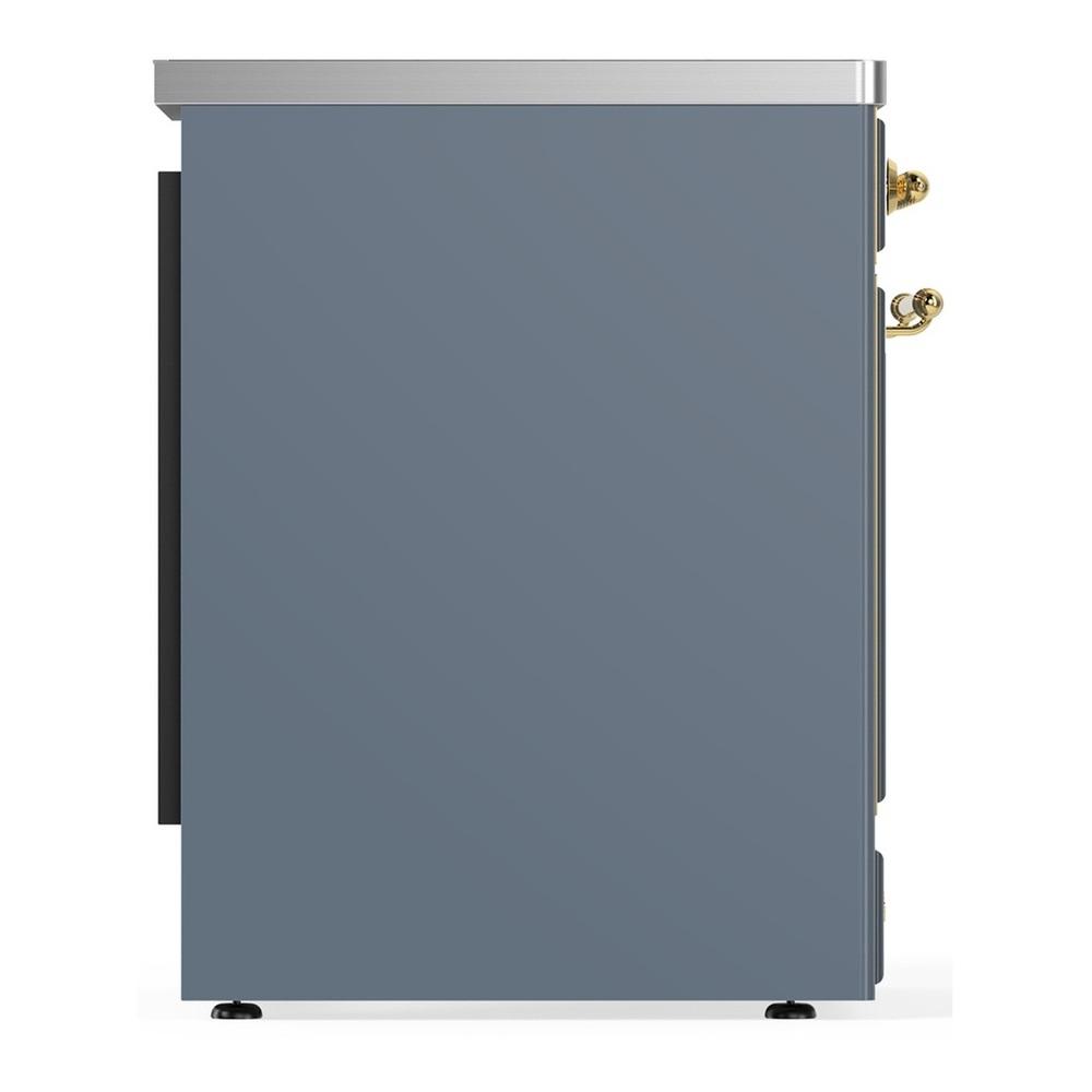 Ilve UMIB30NR3BGG Ilve Umib30Nr3Bgg Majestic Iii 30 Inch Induction Range With 4 Elements, 4 Cu. Ft. Oven Capacity (Triple Glass Door, Blue Grey, Brass)