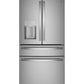 Ge Appliances PXD22BYPFS Ge Profile™ 22.4 Cu. Ft. Smart Counter-Depth Fingerprint Resistant 4-Door French-Door Refrigerator With Door In Door