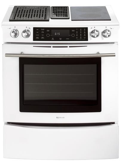 Jennair JES9860BAW Downdraft Slide-In Electric Range