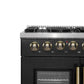 Forno FFSGS635636BLK Forno Galiano 36-Inch Freestanding French Door Dual Fuel Range Black