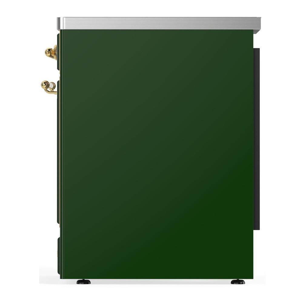 Ilve UMIB30NR3EGG Ilve Umib30Nr3Egg Majestic Iii 30 Inch Induction Range With 4 Elements, 4 Cu. Ft. Oven Capacity (Triple Glass Door, Emerald Green, Brass)